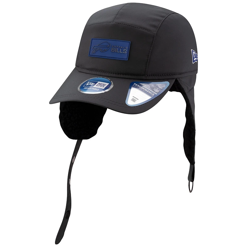 Men's New Era Charcoal Buffalo Bills 2025 Sideline Cold Weather Runner Dog Ear Adjustable Hat