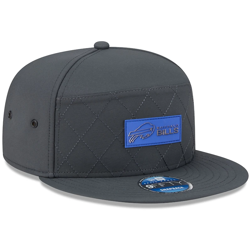 Men's New Era Charcoal Buffalo Bills 2025 Sideline Cold Weather Split Panel 9FIFTY Snapback Hat