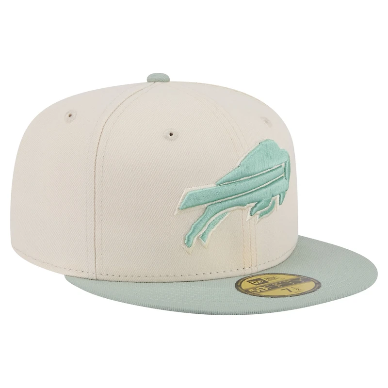 Casquette ajustée New Era Buffalo Bills crème/vert clair pour homme, modèle 59FIFTY