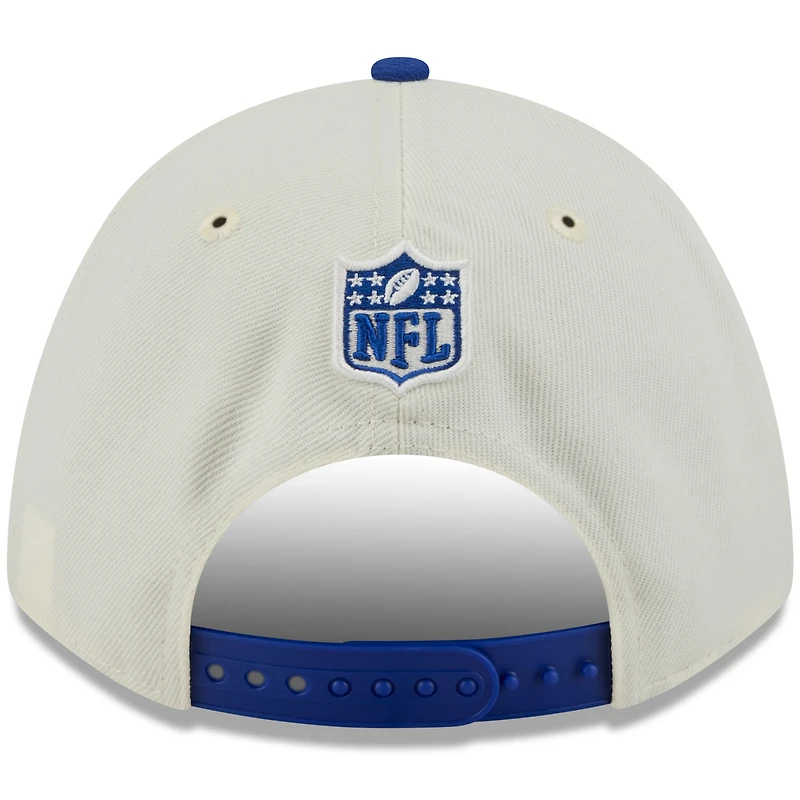Men's New Era Cream/Royal Buffalo Bills 2025 NFL Draft 9FORTY A-Frame M-Crown Adjustable Hat