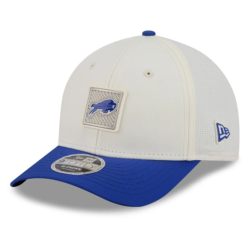 Casquette ajustable New Era crème/bleu roi Buffalo Bills 2026 NFL Training Camp 9FORTY pour homme