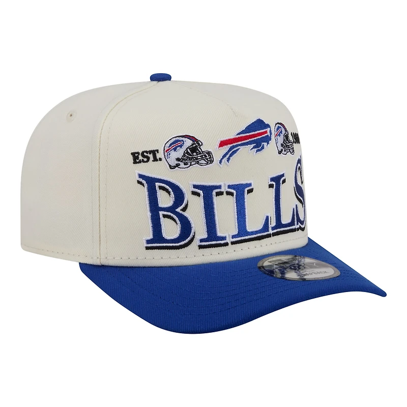 Men's New Era Cream/Royal Buffalo Bills A-Frame 9FIFTY Snapback Hat