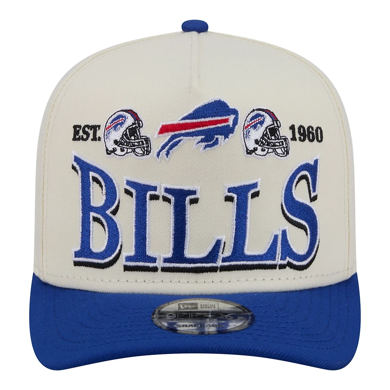 Men's New Era Cream/Royal Buffalo Bills A-Frame 9FIFTY Snapback Hat