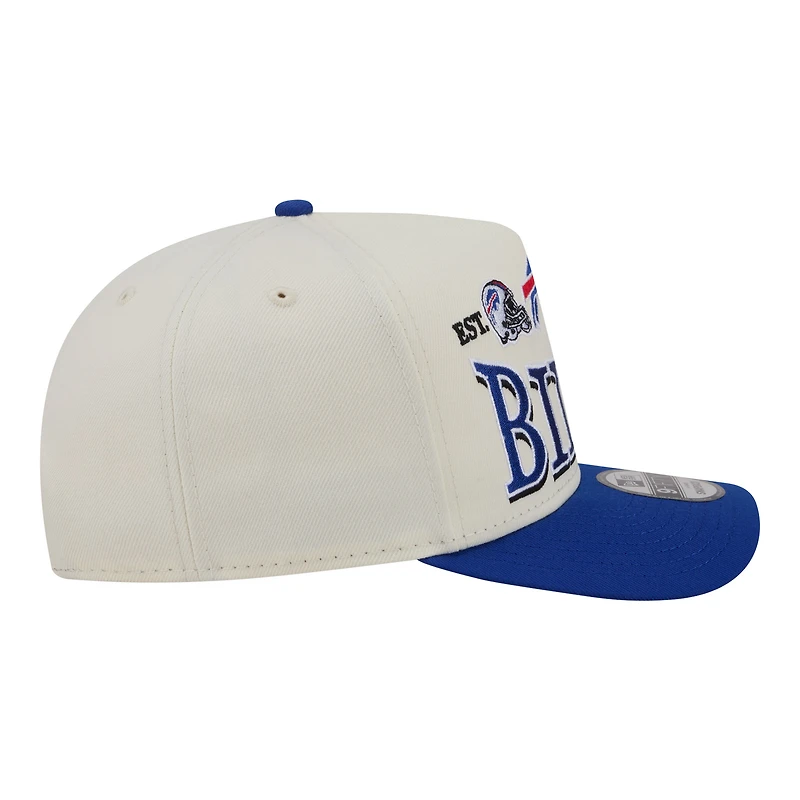 Men's New Era Cream/Royal Buffalo Bills A-Frame 9FIFTY Snapback Hat