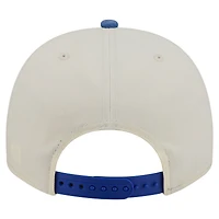 Casquette snapback New Era 9FIFTY pour homme, couleur crème/bleu roi, Buffalo Bills, modèle A-Frame délavé.