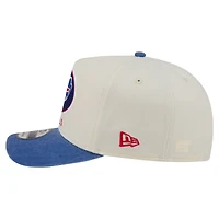 Casquette snapback New Era 9FIFTY pour homme, couleur crème/bleu roi, Buffalo Bills, modèle A-Frame délavé.