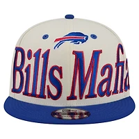 Men's New Era Cream Buffalo Bills Bills Mafia Oversized Slogan 9FIFTY Snapback Hat