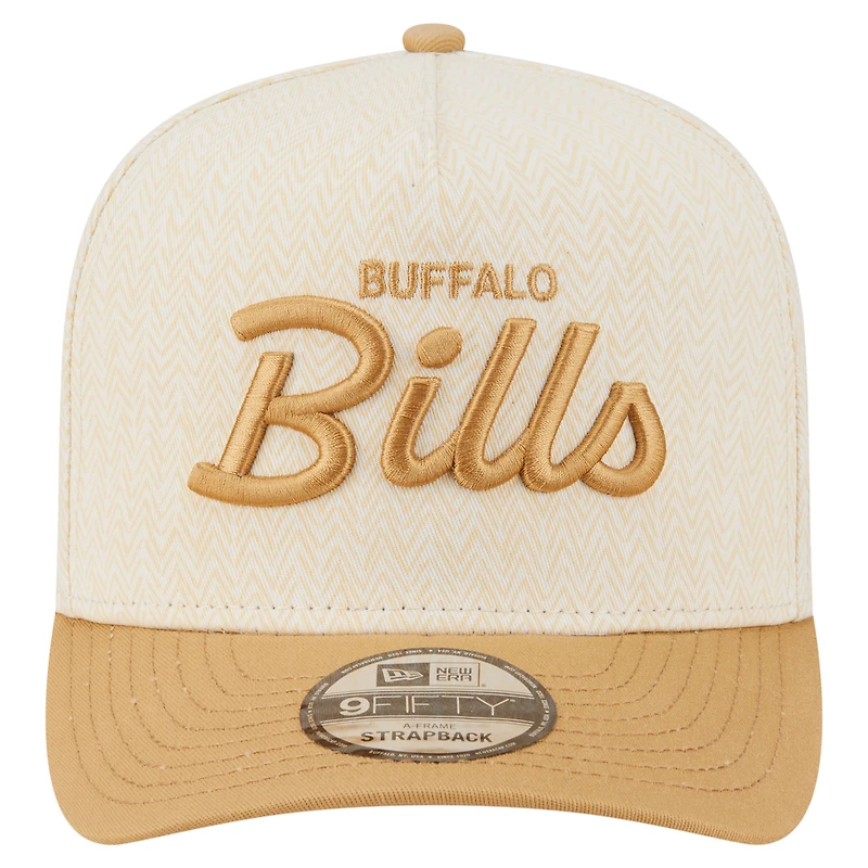 Men's New Era  Cream Buffalo Bills Herringbone 9FIFTY A-Frame Snapback Hat