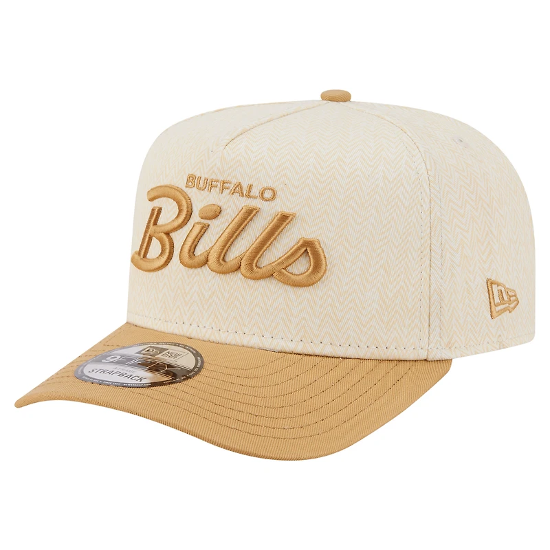 Men's New Era  Cream Buffalo Bills Herringbone 9FIFTY A-Frame Snapback Hat