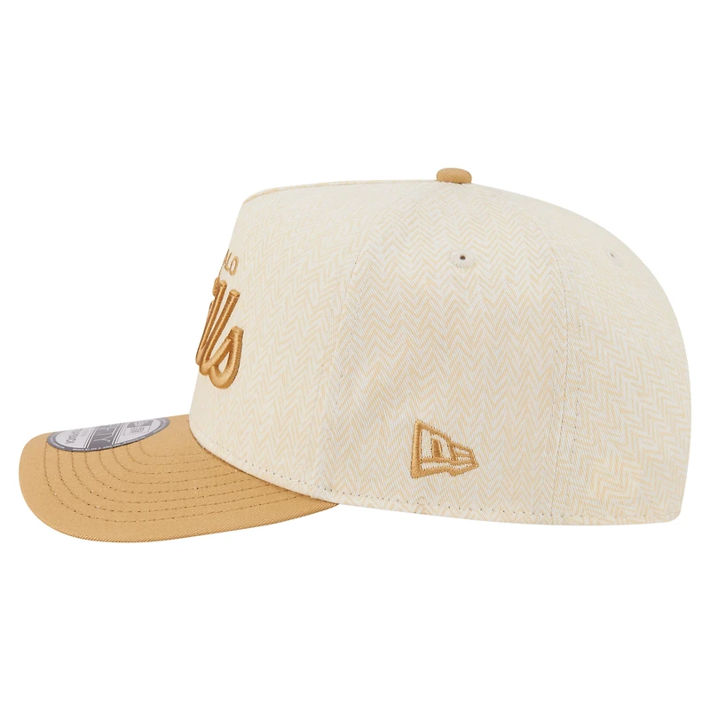 Men's New Era  Cream Buffalo Bills Herringbone 9FIFTY A-Frame Snapback Hat