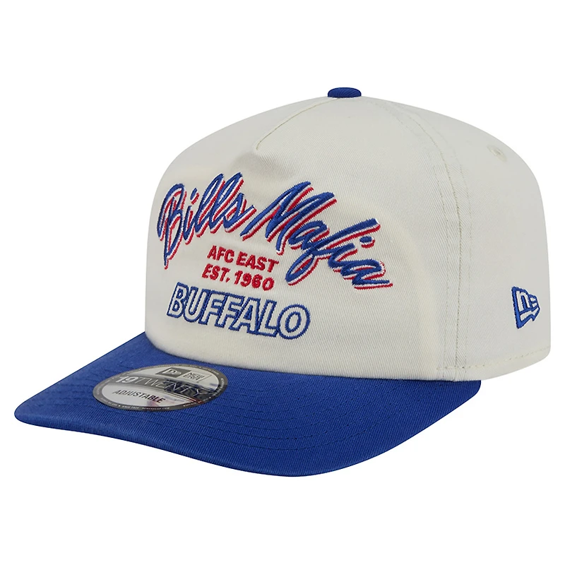 Men's New Era Cream Buffalo Bills Script 19TWENTY Adjustable Hat