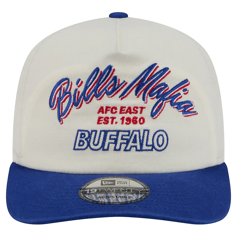 Men's New Era Cream Buffalo Bills Script 19TWENTY Adjustable Hat