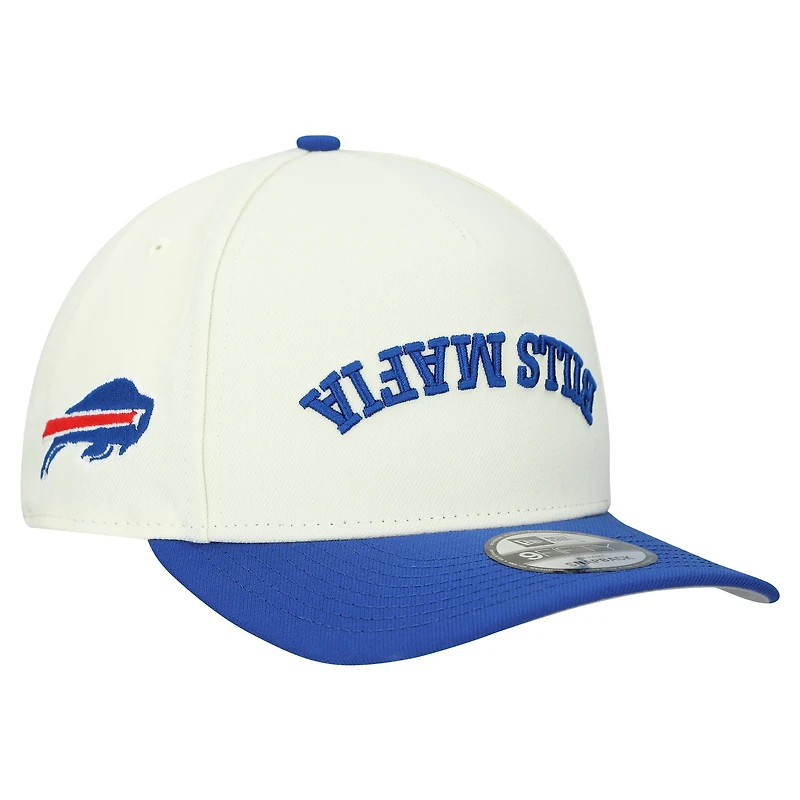 Men's New Era Cream Buffalo Bills Upside Down Bills Mafia 9FIFTY A-Frame Snapback Hat