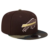 Men's New Era  Dark Brown Buffalo Bills Burnt Wood Camo 9FIFTY Snapback Hat