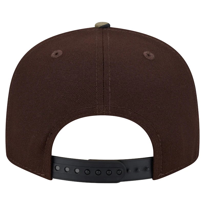 Men's New Era Dark Brown Buffalo Bills Burnt Wood Camo 9FIFTY Snapback Hat