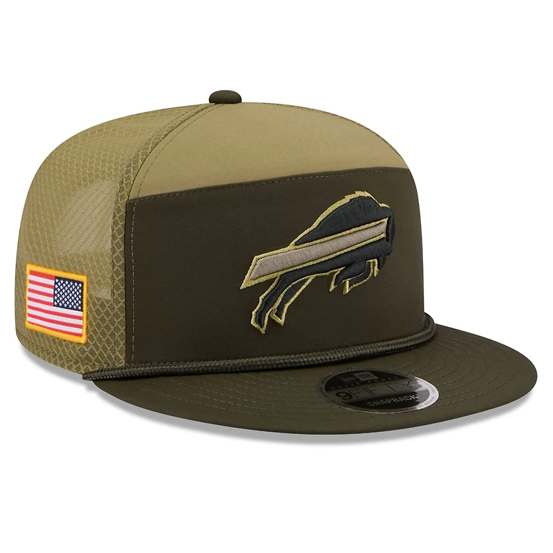 Men's New Era  Dark Green Buffalo Bills 2025 Salute to Service Split Panel 9FIFTY Snapback Hat