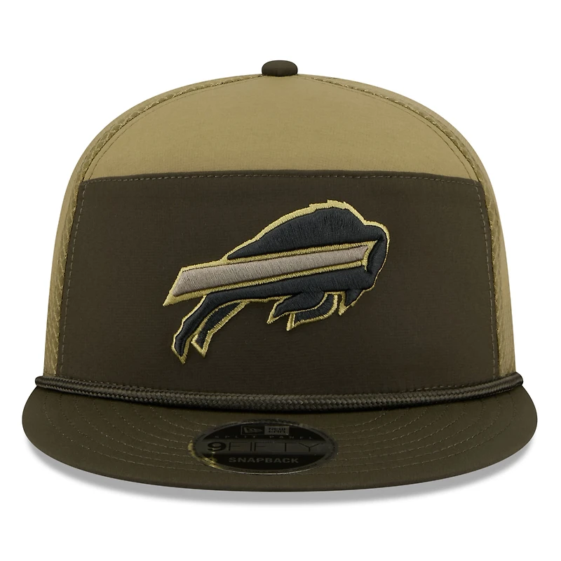 Men's New Era  Dark Green Buffalo Bills 2025 Salute to Service Split Panel 9FIFTY Snapback Hat