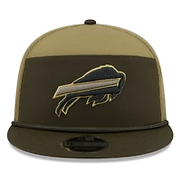 Men's New Era  Dark Green Buffalo Bills 2025 Salute to Service Split Panel 9FIFTY Snapback Hat