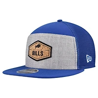 Men's New Era  Gray/Royal Buffalo Bills Cork Split Panel 9FIFTY Trucker Snapback Hat