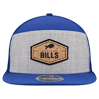 Men's New Era  Gray/Royal Buffalo Bills Cork Split Panel 9FIFTY Trucker Snapback Hat