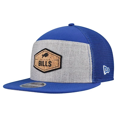 Men's New Era  Gray/Royal Buffalo Bills Cork Split Panel 9FIFTY Trucker Snapback Hat