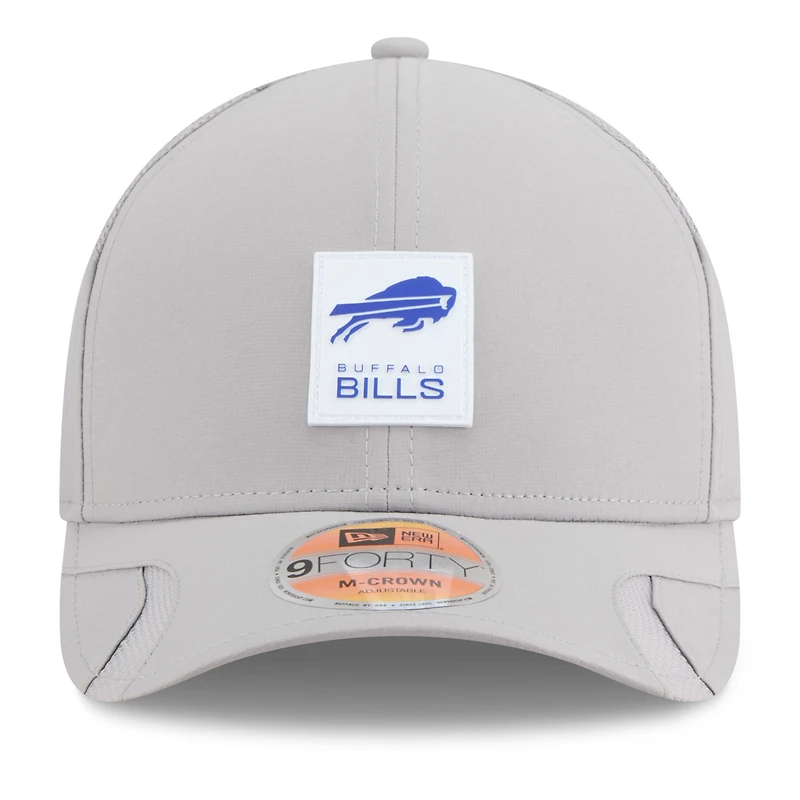 Men's New Era Gray Buffalo Bills 2025 Sideline M-Crown 9FORTY Adjustable Hat
