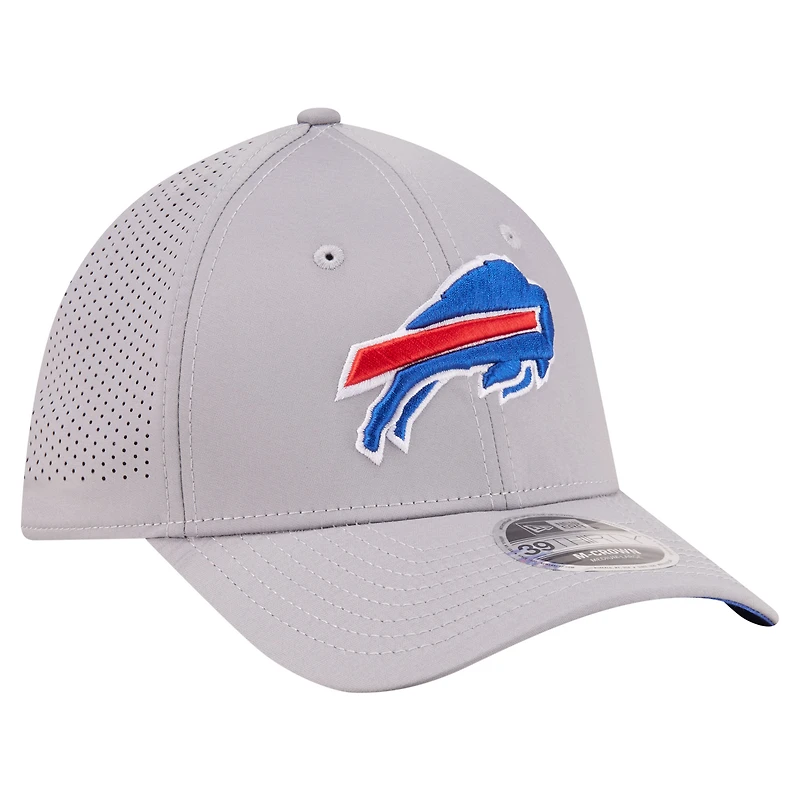 Men's New Era Gray Buffalo Bills 39THIRTY M-Crown Flex Fit Hat
