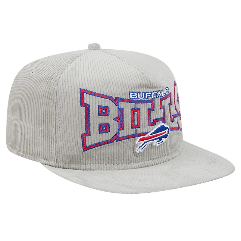 Casquette de golf snapback Buffalo Bills Throwback grise New Era pour homme