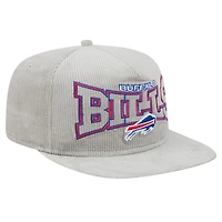 Casquette de golf snapback Buffalo Bills Throwback grise New Era pour homme
