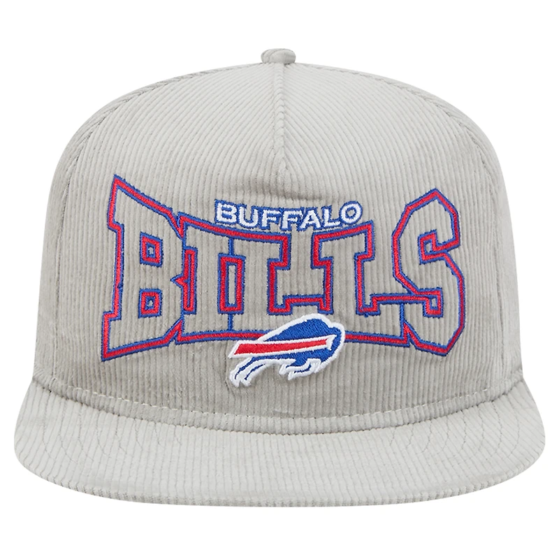 Casquette de golf snapback Buffalo Bills Throwback grise New Era pour homme