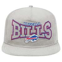 Casquette de golf snapback Buffalo Bills Throwback grise New Era pour homme