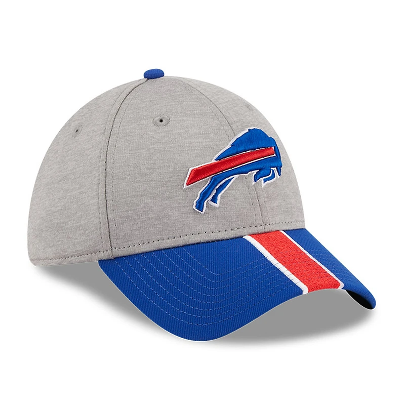 Casquette flexible 39THIRTY rayée gris chiné/Royal Buffalo Bills New Era pour hommes
