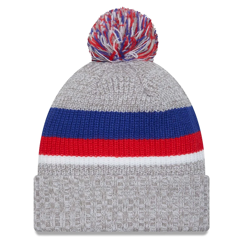 Men's New Era Heather Gray Buffalo Bills Cuffed Knit Hat with Pom