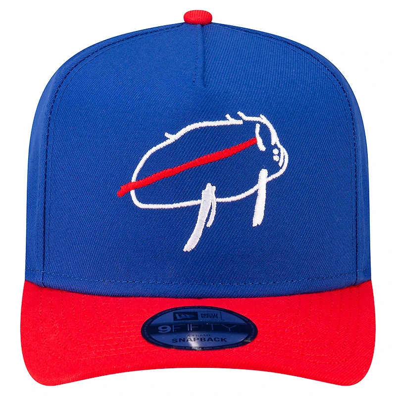 Men's New Era Josh Allen Royal Buffalo Bills Director of Billustration A-Frame 9FIFTY Adjustable Hat