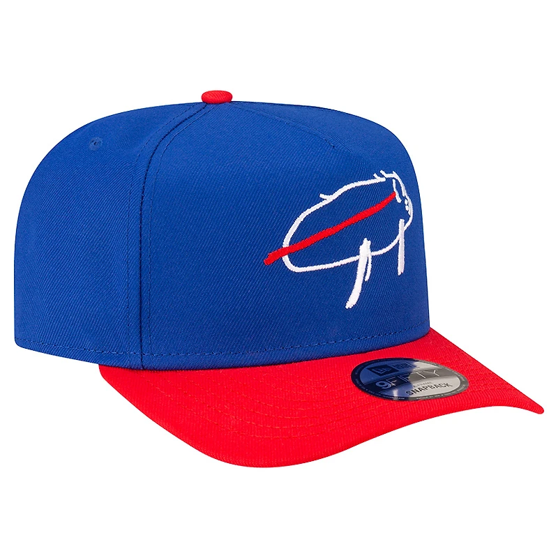 Men's New Era Josh Allen Royal Buffalo Bills Director of Billustration A-Frame 9FIFTY Adjustable Hat