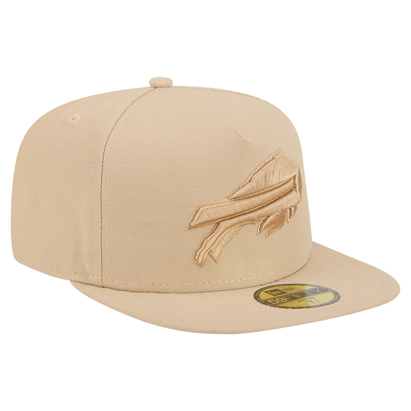 Men's New Era Light Beige Buffalo Bills Color Pack A-Frame 59FIFTY Fitted Hat