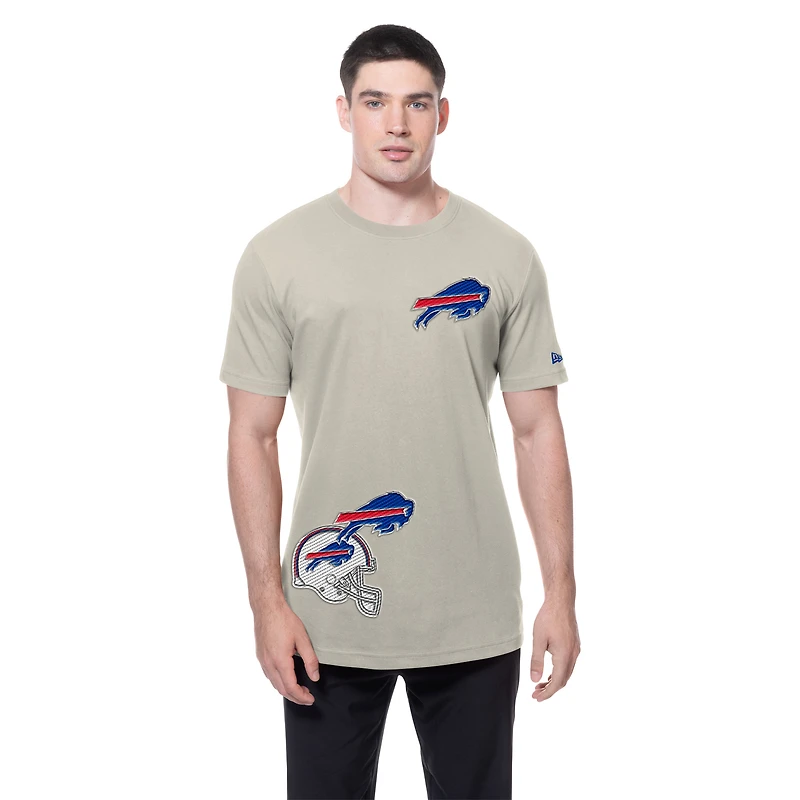 Men's New Era Light Beige Buffalo Bills Multi Patch T-Shirt