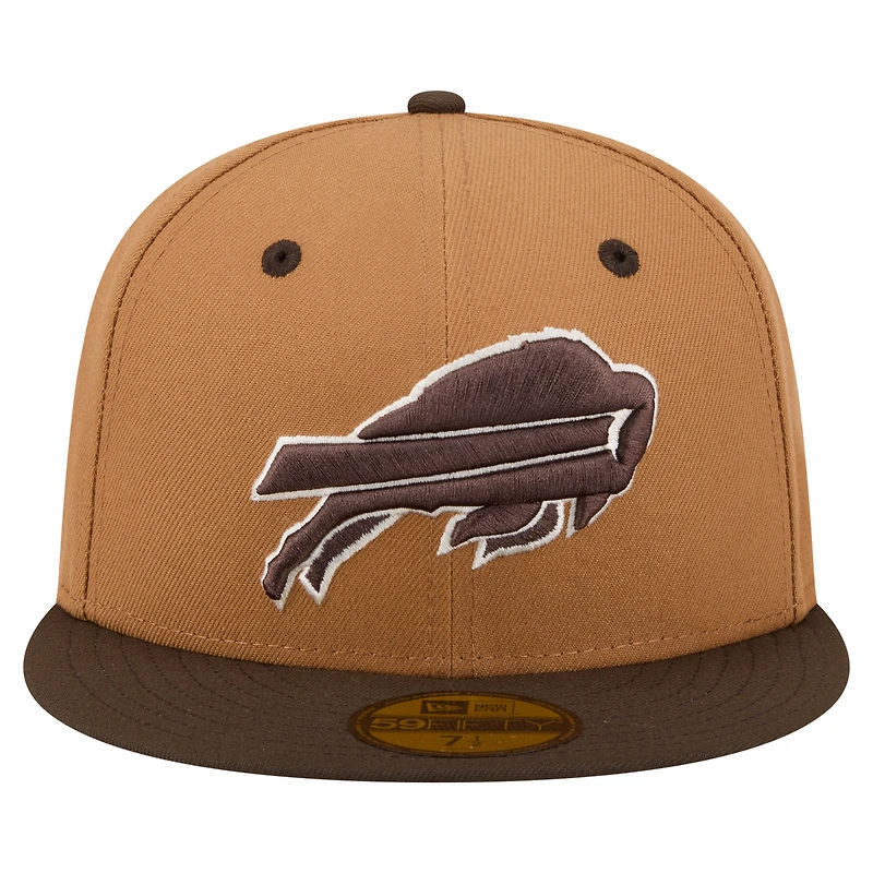 Men's New Era Light Brown/Dark Brown Buffalo Bills Two-Tone Walnut 59FIFTY Fitted Hat