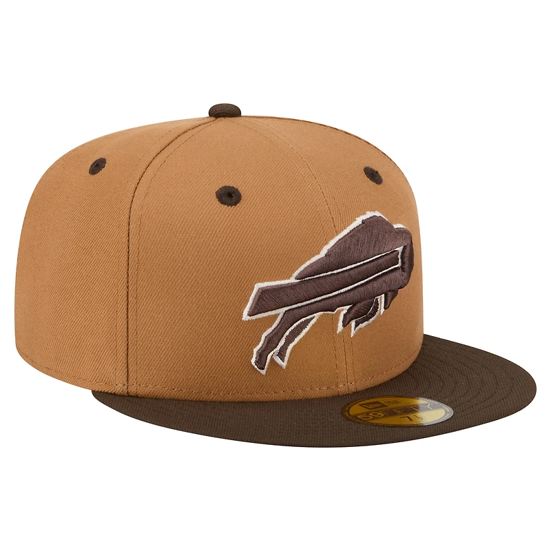 Men's New Era Light Brown/Dark Brown Buffalo Bills Two-Tone Walnut 59FIFTY Fitted Hat