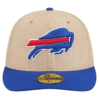 Casquette ajustée New Era 59FIFTY pour homme, coloris naturel/royal Buffalo Bills, à motif de ficelle pré-courbée.