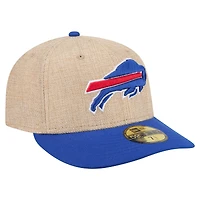 Casquette ajustée New Era 59FIFTY pour homme, coloris naturel/royal Buffalo Bills, à motif de ficelle pré-courbée.