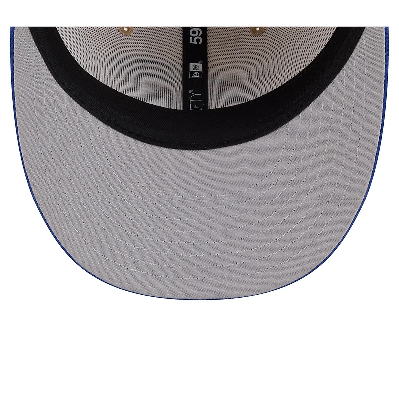Casquette ajustée New Era 59FIFTY pour homme, coloris naturel/royal Buffalo Bills, à motif de ficelle pré-courbée.