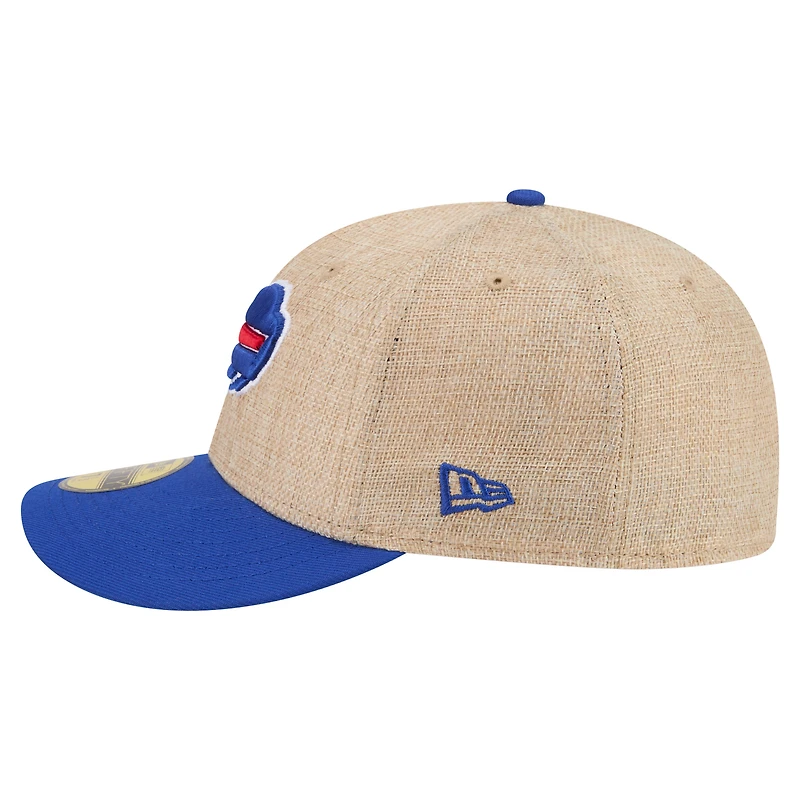Men's New Era  Natural/Royal Buffalo Bills Pre-Curved Twine 59FIFTY Fitted Hat