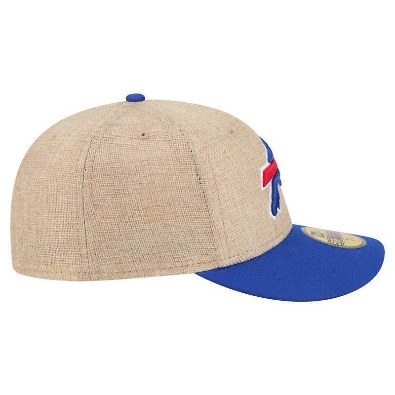 Men's New Era  Natural/Royal Buffalo Bills Pre-Curved Twine 59FIFTY Fitted Hat