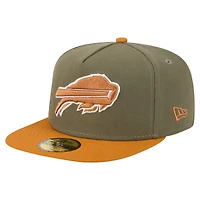 Casquette ajustée A-Frame 59FIFTY pour homme New Era, coloris olive/marron, Buffalo Bills
