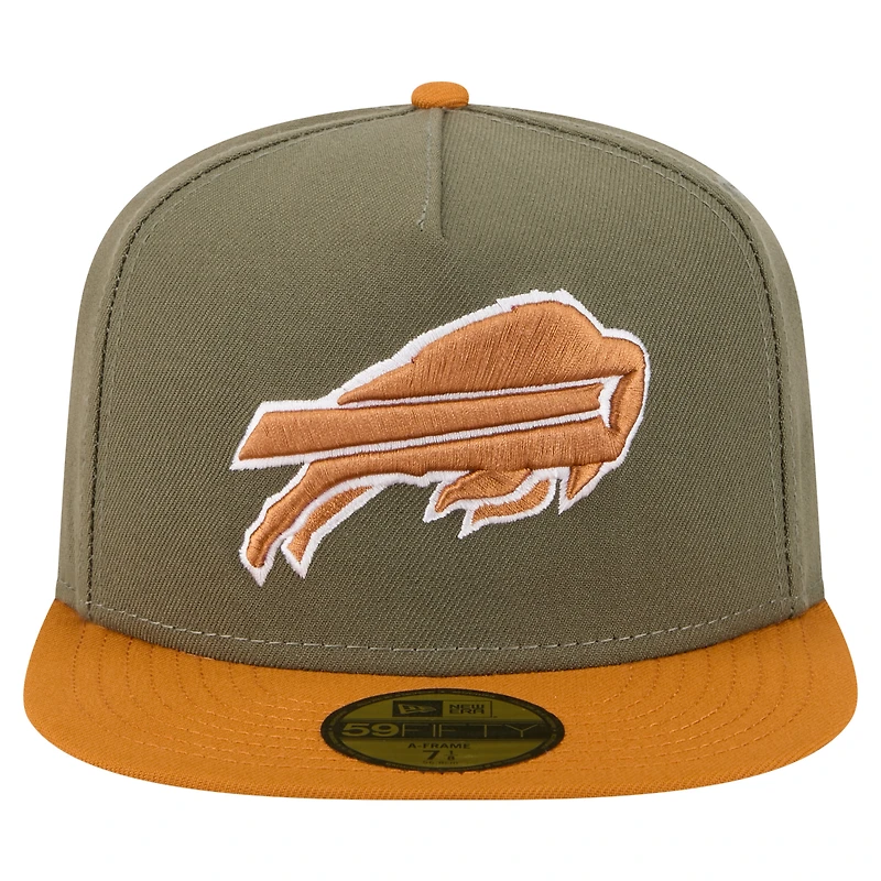 Casquette ajustée A-Frame 59FIFTY pour homme New Era, coloris olive/marron, Buffalo Bills
