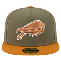 Casquette ajustée A-Frame 59FIFTY pour homme New Era, coloris olive/marron, Buffalo Bills