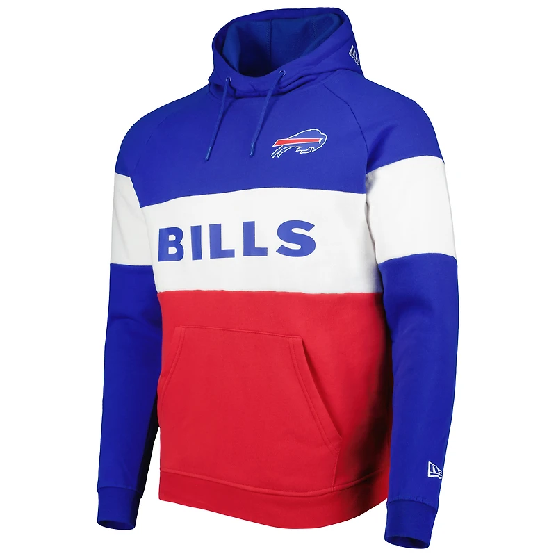 Chandail à capuchon actuel blocs de couleurs rouges Buffalo Bills New Era pour homme