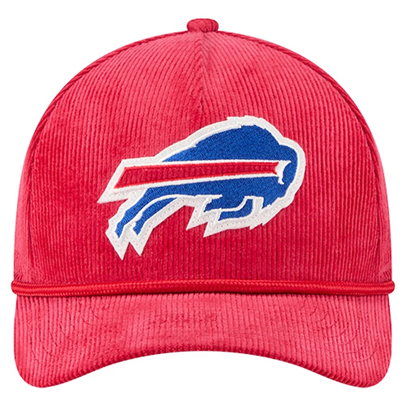 Men's New Era Red Buffalo Bills Cord Corduroy 9FORTY A-Frame Adjustable Hat