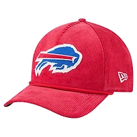 Men's New Era Red Buffalo Bills Cord Corduroy 9FORTY A-Frame Adjustable Hat